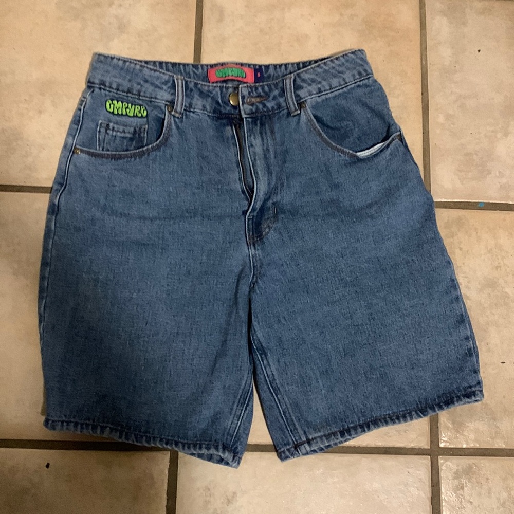Denim high rise shorts